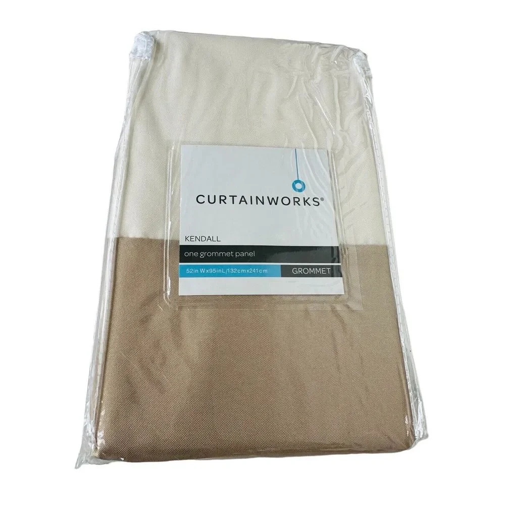 NEW Curtainworks Kendall Color Block Grommet Curtain Window Panel 52
